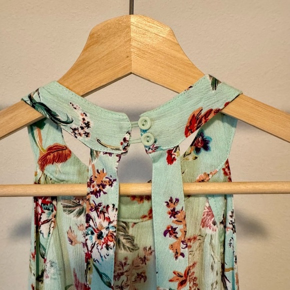 Label of Love ATL Floral Halter Low Back Fresh Mint Dress Medium - Picture 6 of 10